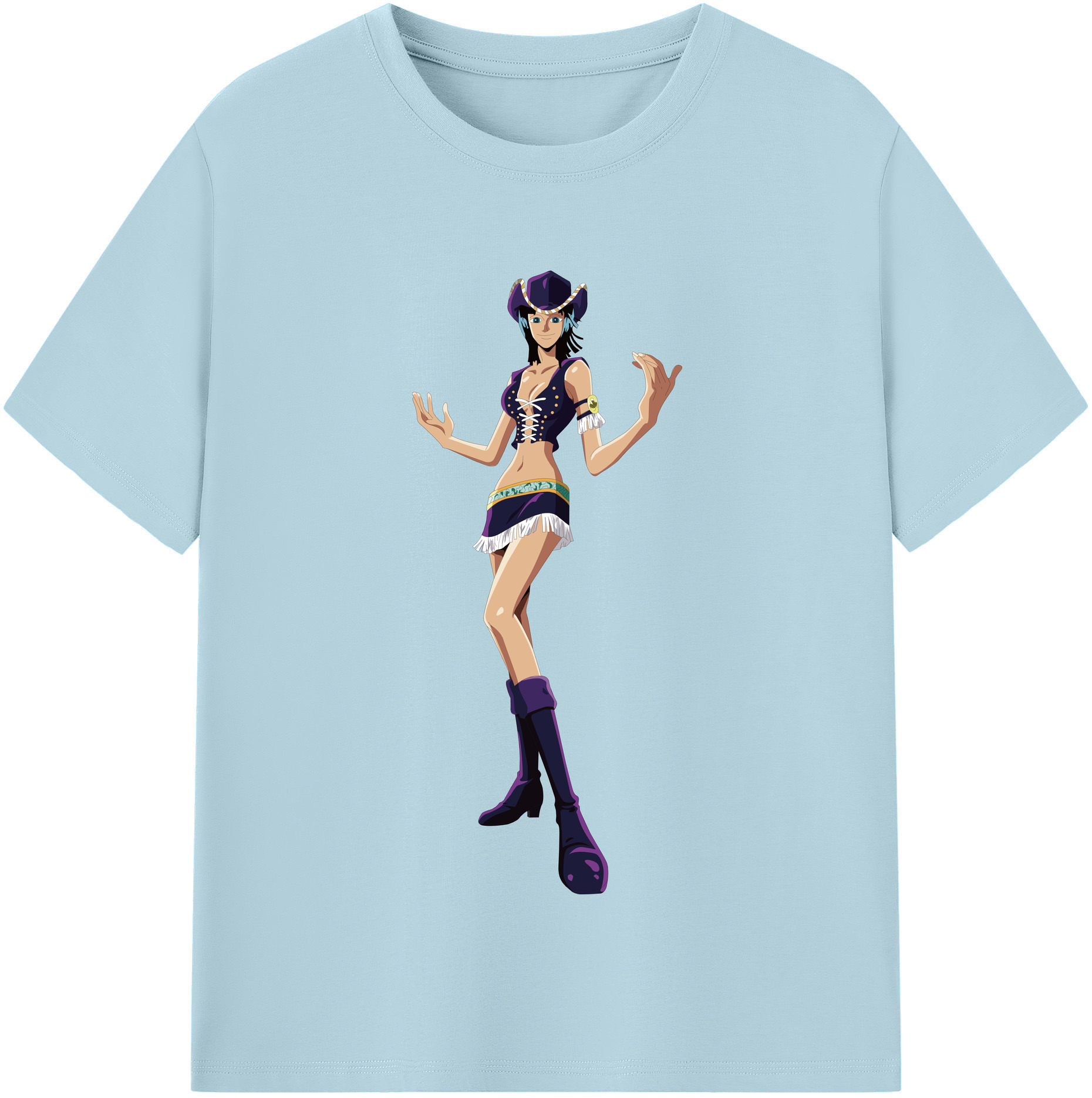 ワンピース ニコ・ロビン ONE PIECE Nico Robin 綿100％半袖Tシャツ（フロントプリント）